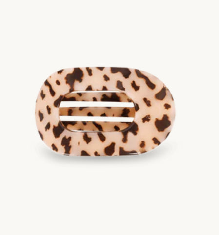 Teleties Blonde Tortoise Large Flat Round Clip