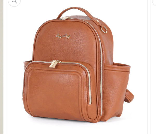 Itzy Ritzy Cognac Mini Plus Diaper Bag