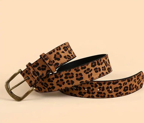 Vintage Leopard Print Belt