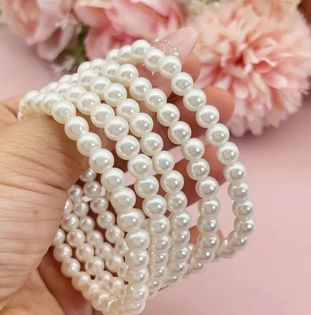 Pearl stretch bracelets