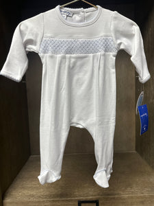 Blue & White Smocked Footie