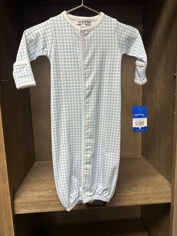 Blue and White Check Sleeper with White Trim