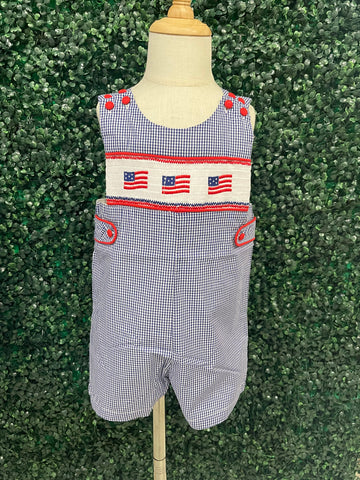 Smocked Patriotic Shortall