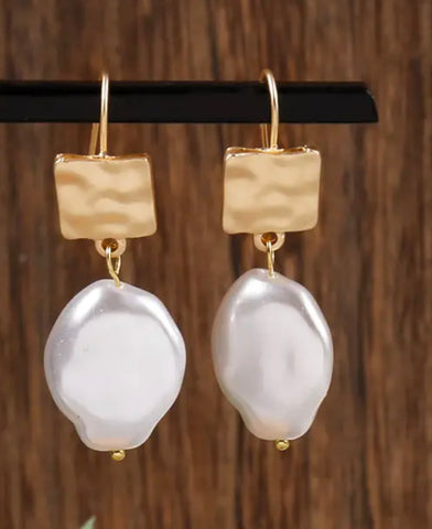 Faux Pearl Drop Earrings