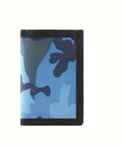 Boy's Blue Camo Canvas Wallet