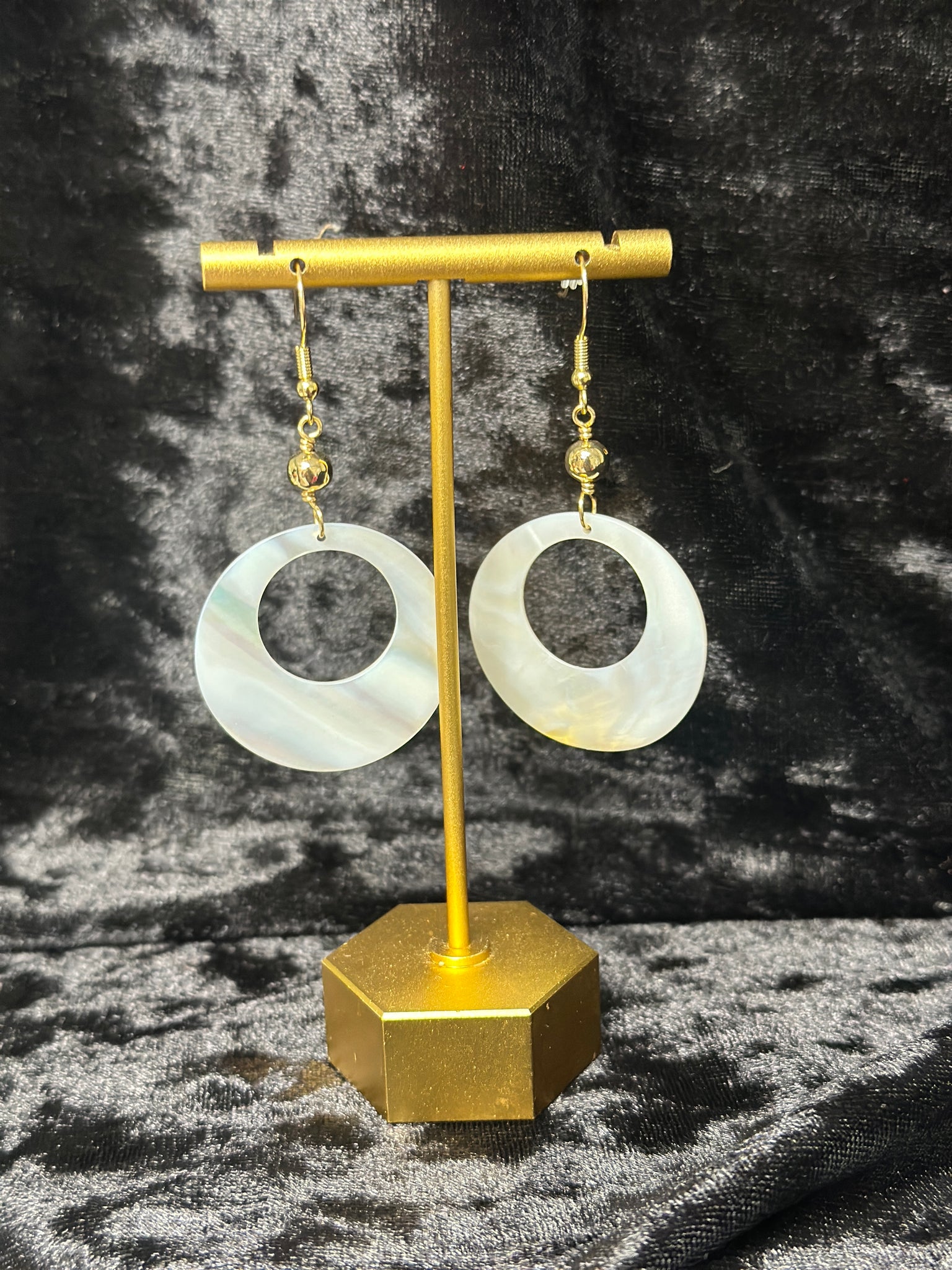 Pearl Drop Circle Earrings