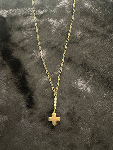 10" Gold Chain with Cross