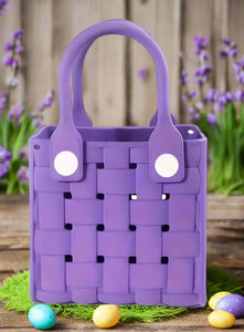 Girls Purple Woven Tote or Easter Basket