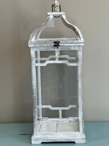 Distressed White Lantern (2 sizes)