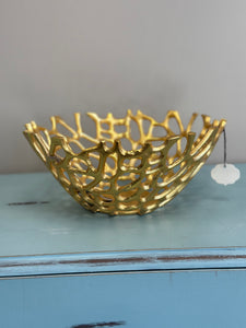 Large Decorative Coral Gold Coral Bowl