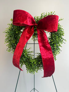 Large Heart Shaped Box Wood Wreath and Bow