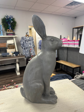 Large 14" Sitting Grey Resin Rabbit Bunny