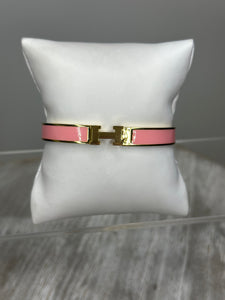 Gold Stainless Steel Hinged Bangle