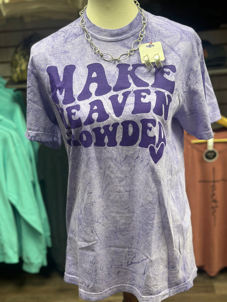 Short Sleeve Tie Dye "Make Heaven Crowded" Tee