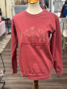 Grow In Grace Crewneck Sweatshirts (Red, Grey or Purple S-2X)