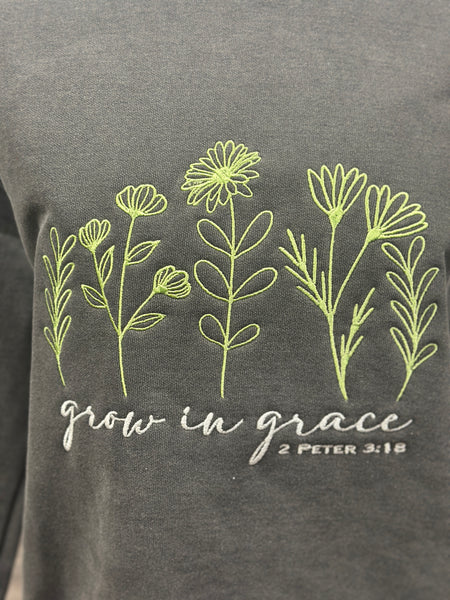 Grow In Grace Crewneck Sweatshirts (Red, Grey or Purple S-2X)