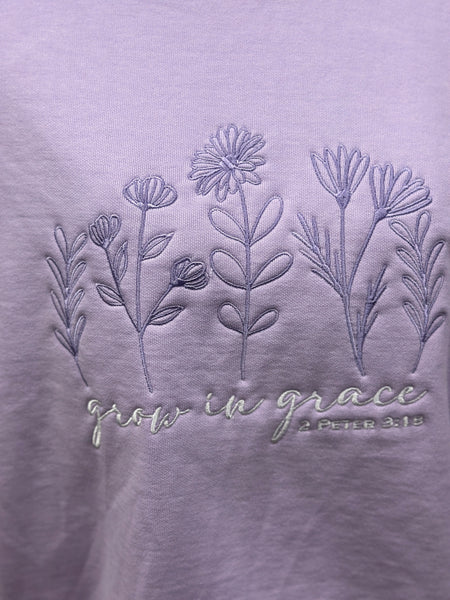 Grow In Grace Crewneck Sweatshirts (Red, Grey or Purple S-2X)