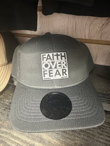 Gray Faith Over Fear Flat Bill Hat