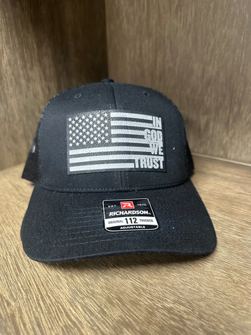 Black and Grey In God We Trust Hat