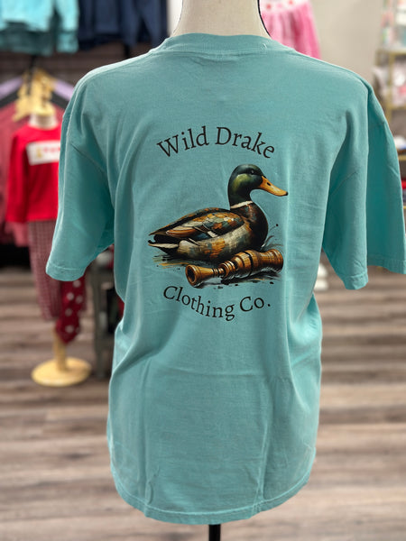 Girl's Short Sleeve Aqua Duck Decoy T-Shirt