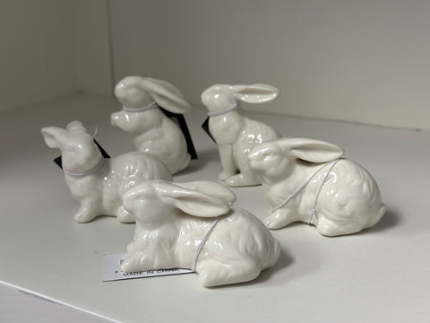 3" White Porcelain  Bunnies (5 styles)