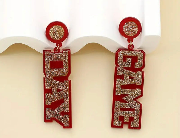 Various Colors of Sparkle Game Day Earrings