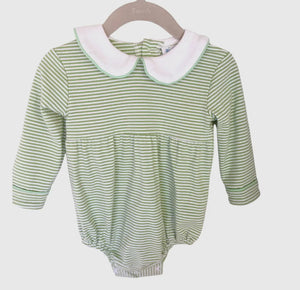 Boy's Green and White Striped Bubble