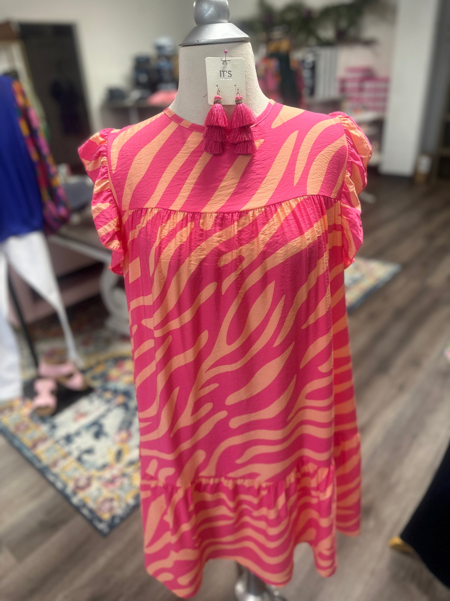 Pink Zebra Summer Dress