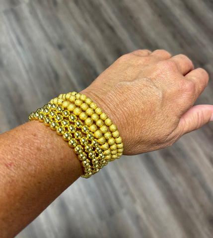 Gold Beaded Stackable Bracelet (2 styles)
