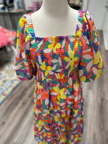 Bright & Bold Floral THML Dress (XS-L)