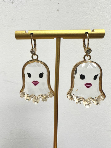 Clear Crystal Boujee Ghost Earrings