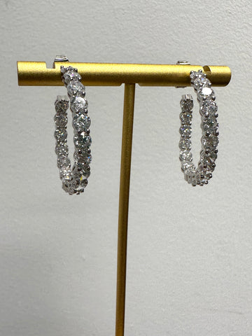 Artificial Diamond Hoop Earrings