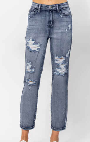 Women's Judy Blue High Rise Destroyed Boyfriend Jeans