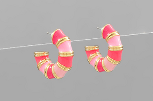 Pink & Gold Hoops