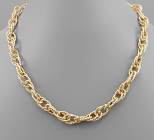 Textured Double Link Gold Bling Chain