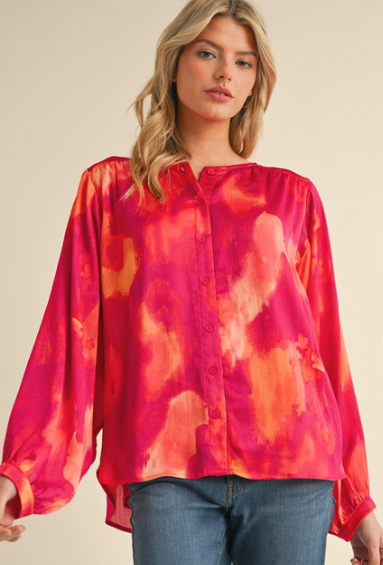 Jodifl Fall Marble Button Up Blouse (S-XL)