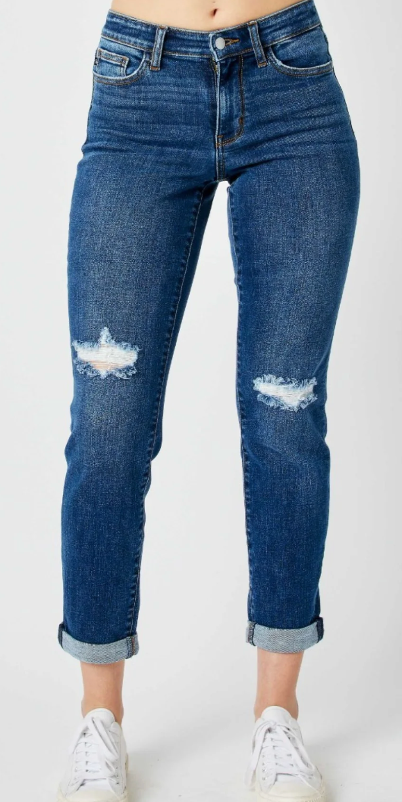 Judy Blue Midrise Slim Jeans (cuffed or uncuffed)