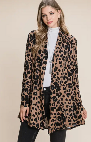 Animal Print Knit Cardigan (S-XL)