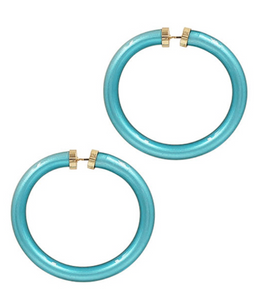 Turquoise Tube Jelly Endless Hoops