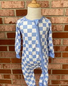 Blue Checkered Zip Sleeper