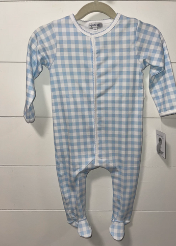 Baby Blue Gingham Footie