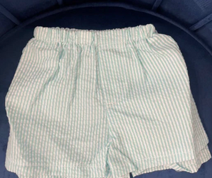 Teal Seersucker Shorts