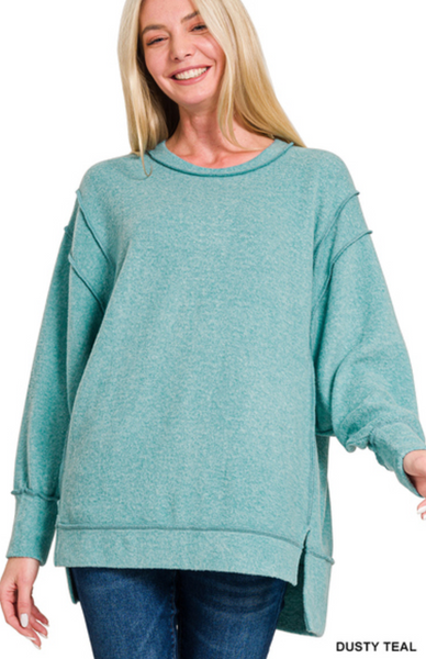 Hacci Brushed Melange Oversized Sweater (5 colors)