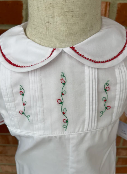 Christmas Lights Embroidered Romper