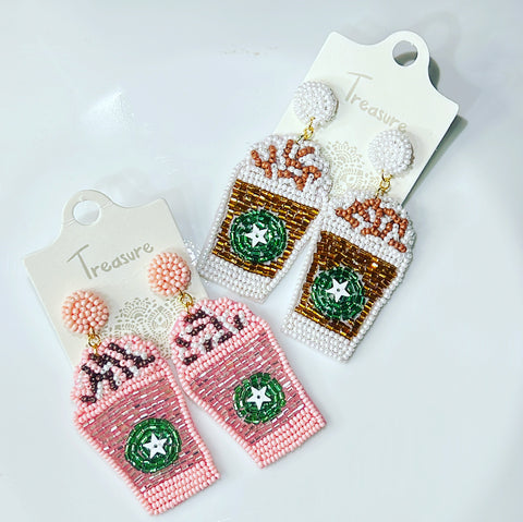 Starbucks Coffee Seed Bead Earrings