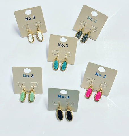 Mini Druzy Drop Earrings-8 COLORS