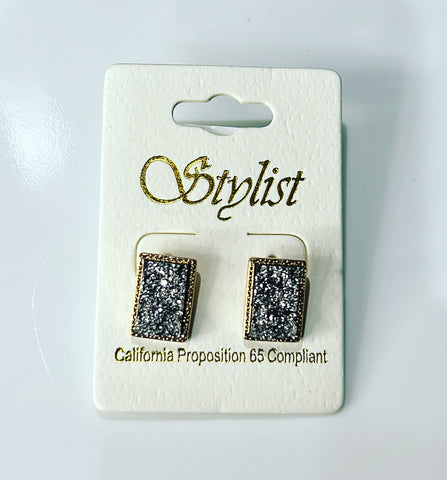 Charcoal Druzy Studs